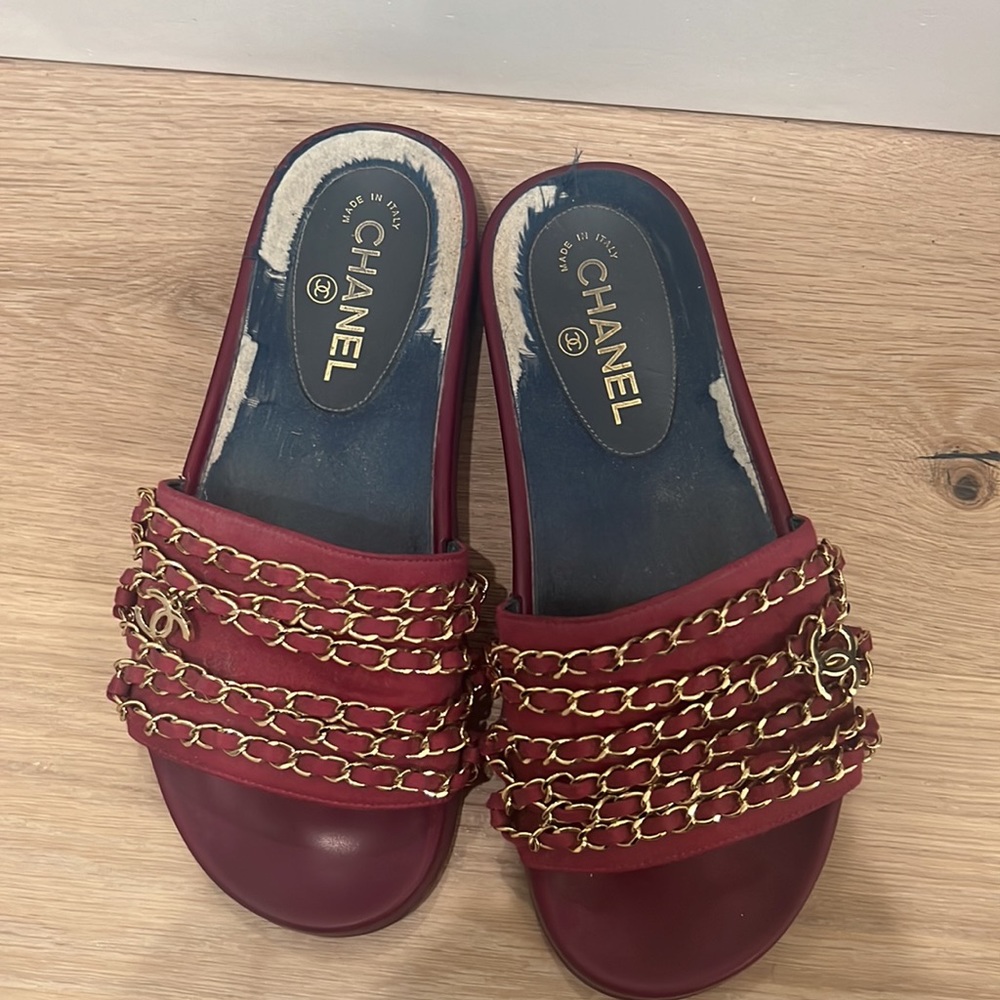 Chanel Chain Mule Slides Size 38 - image 2